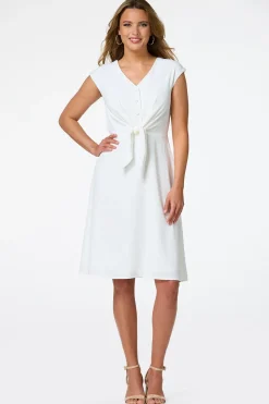 Cato Ivory Knotted Waist Dress> Dresses