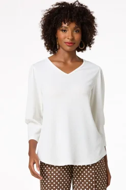 Cato Ivory Puff Sleeve Top> Tops