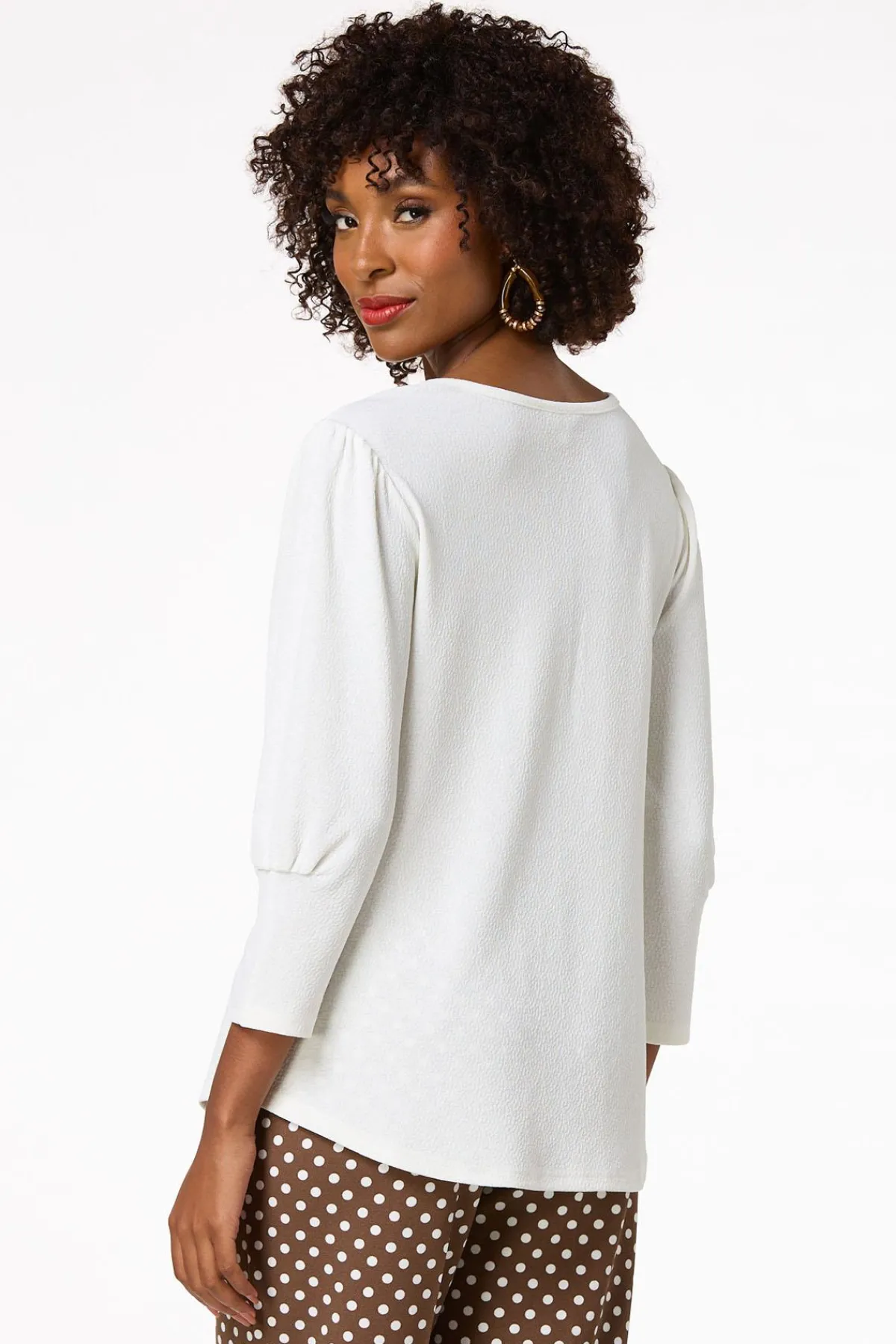 Cato Ivory Puff Sleeve Top> Tops