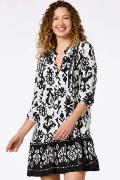 Cato Lace Trim Shirt Dress> Dresses