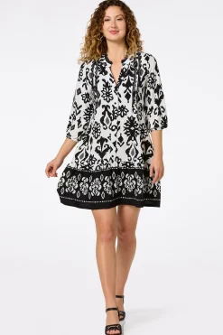 Cato Lace Trim Shirt Dress><noscript><img width=