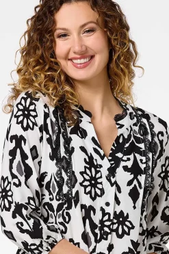 Cato Lace Trim Shirt Dress><noscript><img width=
