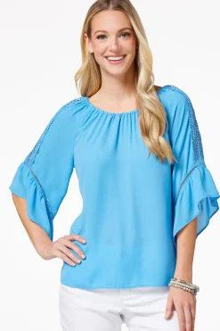 Cato Lacy Bell Sleeve Top><noscript><img width=