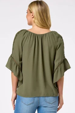 Cato Lacy Bell Sleeve Top><noscript><img width=