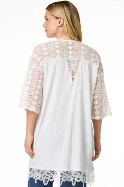 Cato Lacy Crochet Cardigan> Tops
