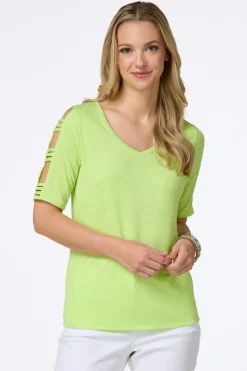 Cato Ladder Sleeve Tee><noscript><img width=