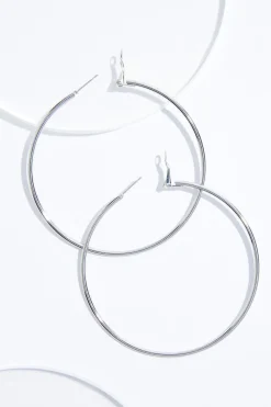 Cato Large Silver Hoop Earrings> Earrings