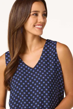 Cato Layered Blue Medallion Tank><noscript><img width=