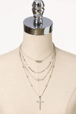 Cato Layered Cross Pendant Necklace Set> Inspirational|Sets