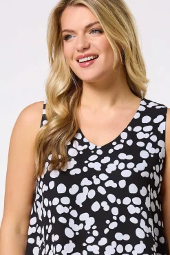 Cato Layered Polk Dot Tank><noscript><img width=