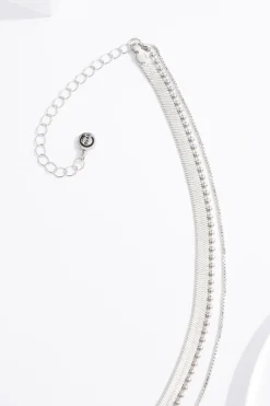 Cato Layered Snake Chain Short Necklace><noscript><img width=