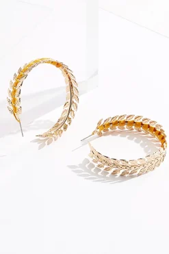Cato Leaf Thread Wrapped Hoop Earrings> Earrings