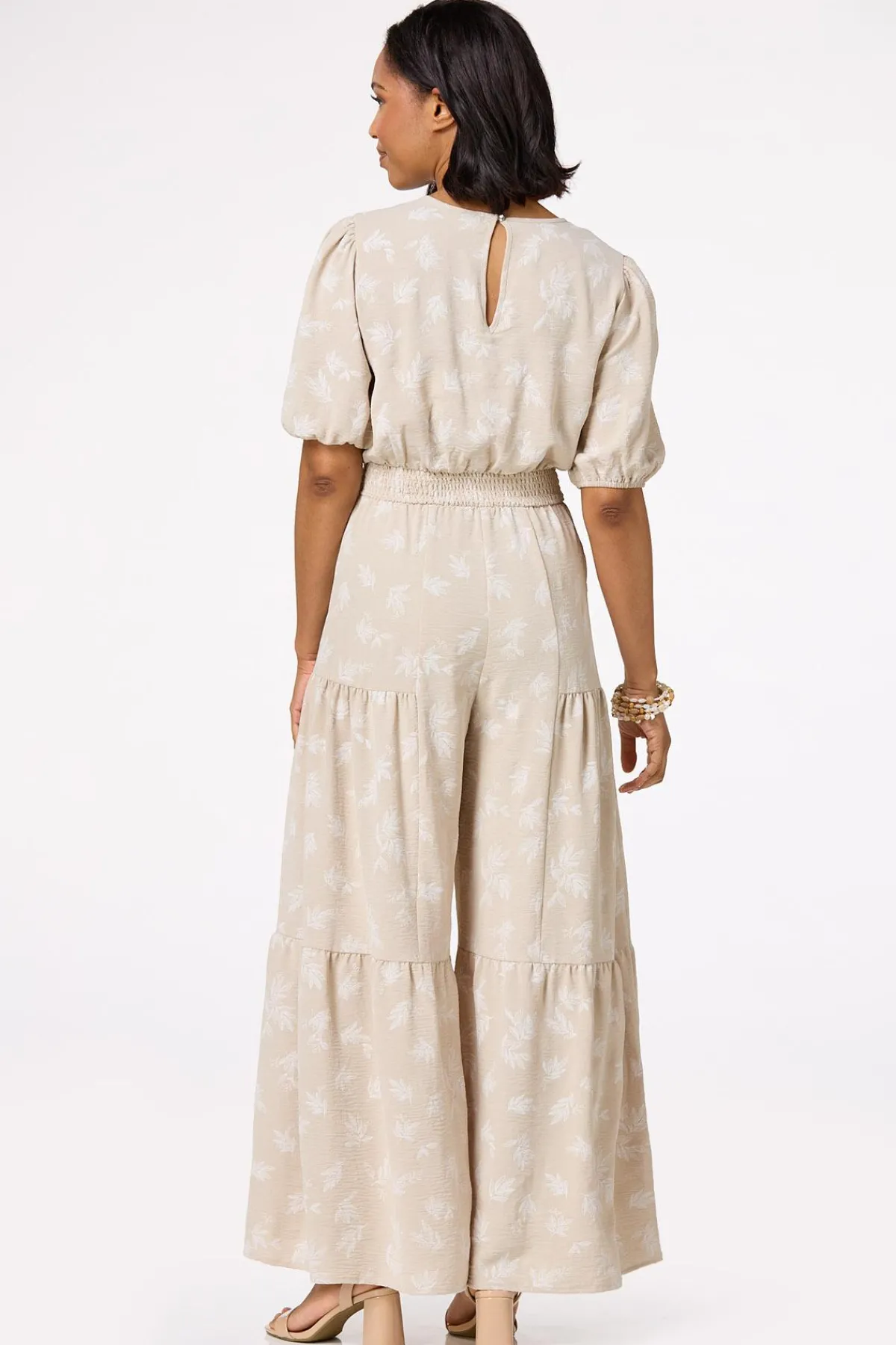 Cato Leafy Puff Sleeve Jumpsuit> Dresses