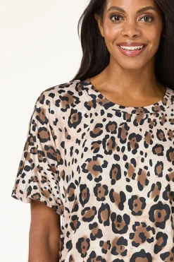 Cato Leopard Bubble Top><noscript><img width=