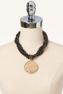 Cato Lucite Bead Gold Pendant Necklace> Necklaces