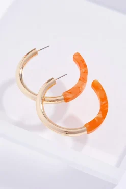 Cato Lucite Gold Hoop Earrings> Earrings