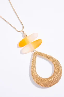 Cato Lucite Mesh Wire Pendant Necklace Set><noscript><img width=