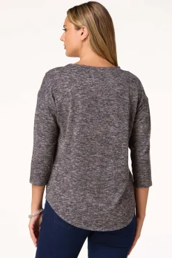 Cato Marled Rhinestone Pearl Top> Tops