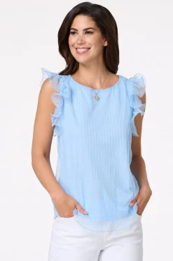 Cato Mesh Flutter Sleeve Top> Tops