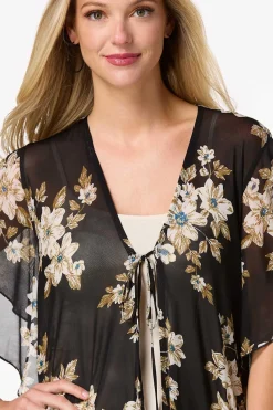 Cato Mesh Midnight Floral Kimono><noscript><img width=