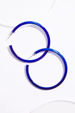 Cato Metallic Blue Hoop Earrings> Earrings
