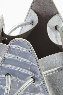 Cato Metallic Croc Triangle Wristlet><noscript><img width=