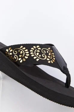 Cato Metallic Scroll Flip Flops> Sandals