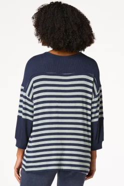 Cato Mix Stripe Tunic> Athleisure|Tops