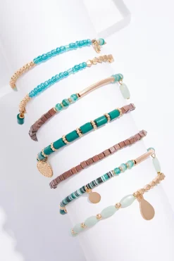 Cato Mixed Bead Statement Coil Bracelet> Bracelets