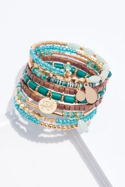 Cato Mixed Bead Statement Coil Bracelet> Bracelets