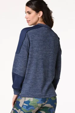 Cato Mixed Waffle Henley Top> Athleisure|Tops