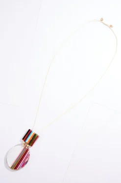 Cato Color Lucite Pull- String Necklace> Necklaces