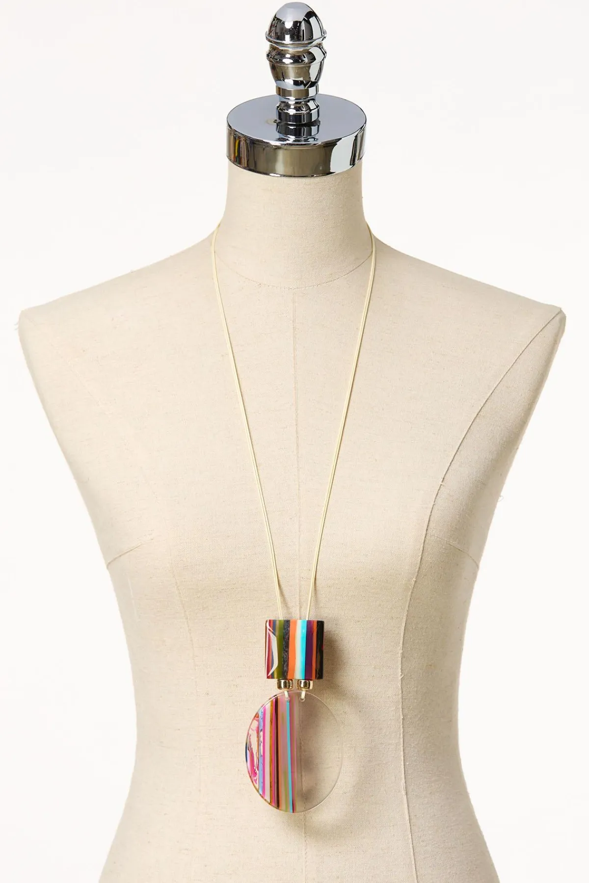 Cato Color Lucite Pull- String Necklace> Necklaces