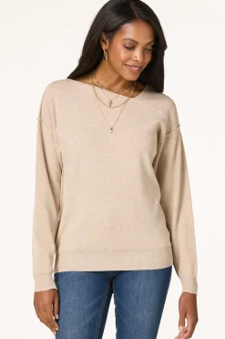 Cato Natural Asymmetrical V- Neck Sweater> Sweaters