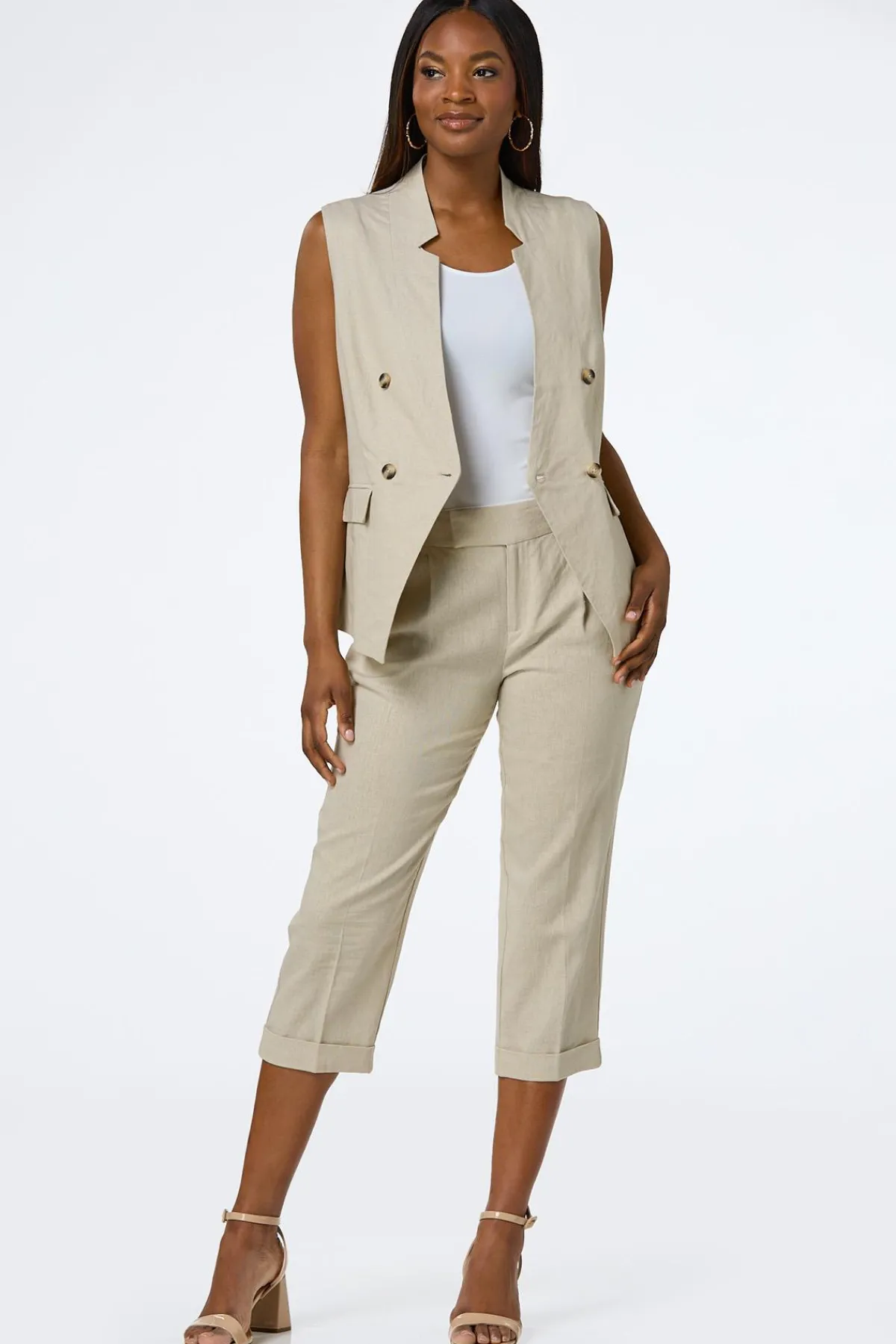Cato Natural Linen Vest> Suiting|Jackets & Vests