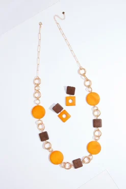 Cato Natural Wood Necklace Set> Sets|Necklaces