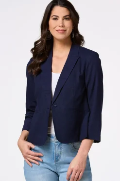 Cato Navy Linen Blazer> Suiting|Jackets & Vests
