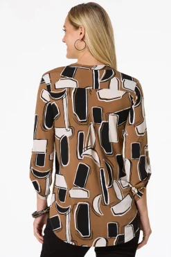 Cato Neutral Abstract Top> Tops