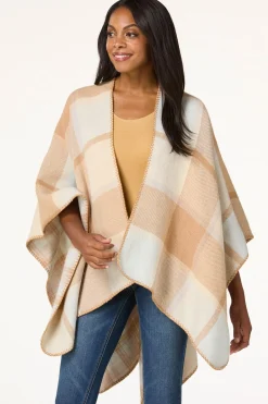 Cato Neutral Box Plaid Wrap> Cold Weather