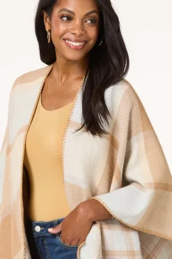 Cato Neutral Box Plaid Wrap><noscript><img width=