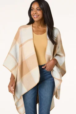 Cato Neutral Box Plaid Wrap><noscript><img width=