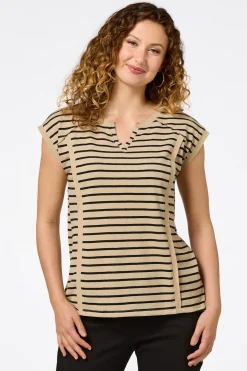 Cato Neutral Stripe Tunic> Tops