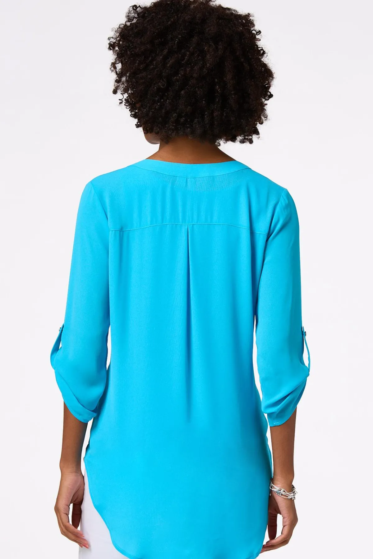 Cato Notched V- Neck Top> Tops