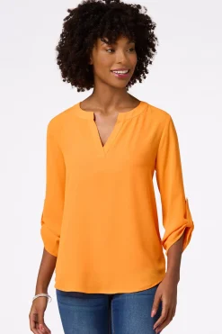 Cato Notched V- Neck Top><noscript><img width=