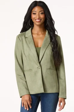Cato Faux Suede Blazer><noscript><img width=