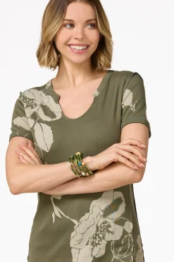 Cato Olive Floral Top><noscript><img width=