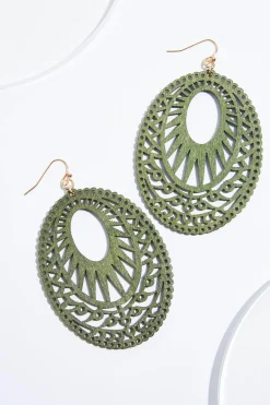 Cato Olive Wood Cutout Earrings> Earrings