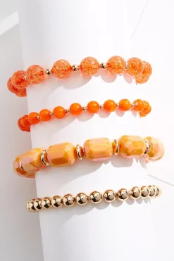 Cato Orange Gold Stretch Bracelet Set> Bracelets