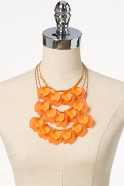 Cato Orange Petal Necklace Set> Sets|Necklaces