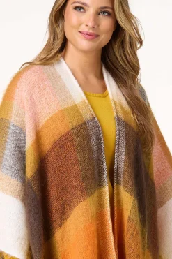 Cato Oversized Plaid Pocket Poncho><noscript><img width=